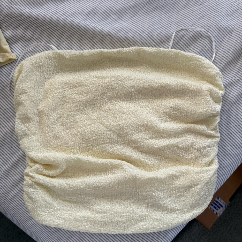 gaze Yellow Strapless Terry Bandeau Top